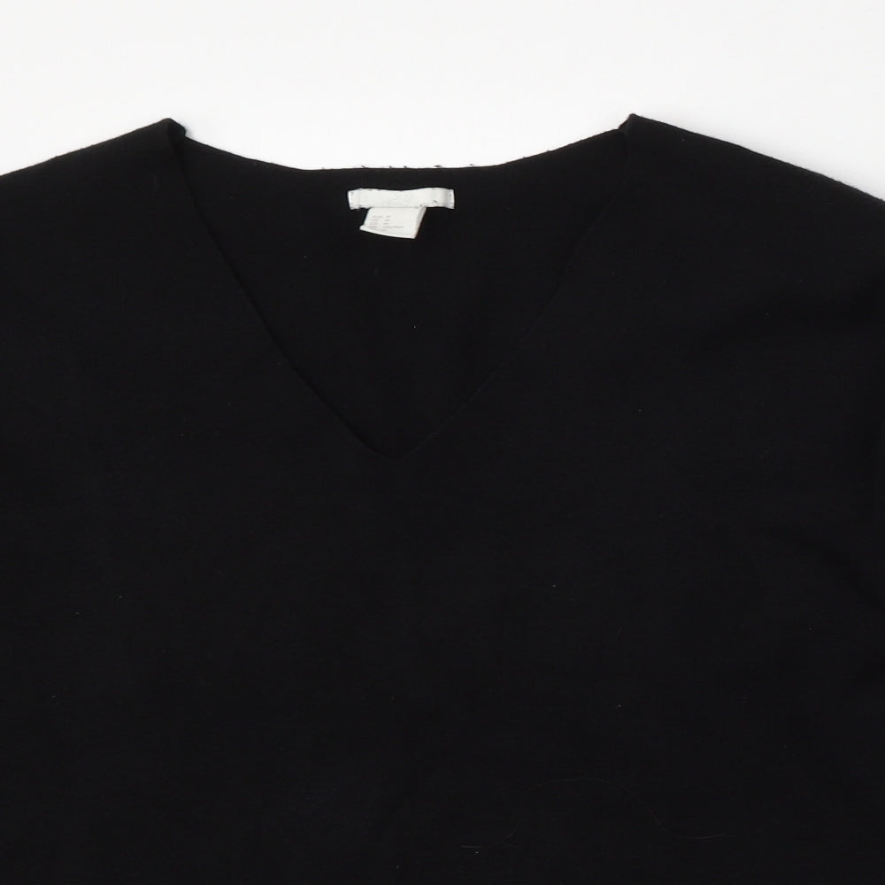 H&M Womens Black  Viscose Pullover Sweatshirt Size M