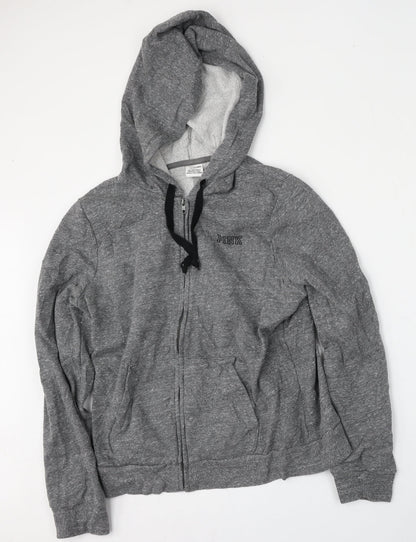 Additional front view of PINK women’s grey jacket, size L, zip