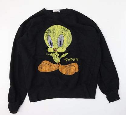 Womens UK Size 12 Looney Toons Black Pullover Sweatshirt