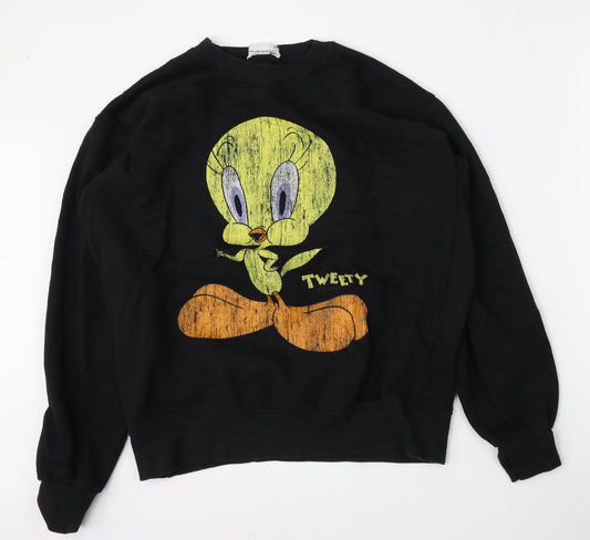 Womens UK Size 12 Looney Toons Black Pullover Sweatshirt