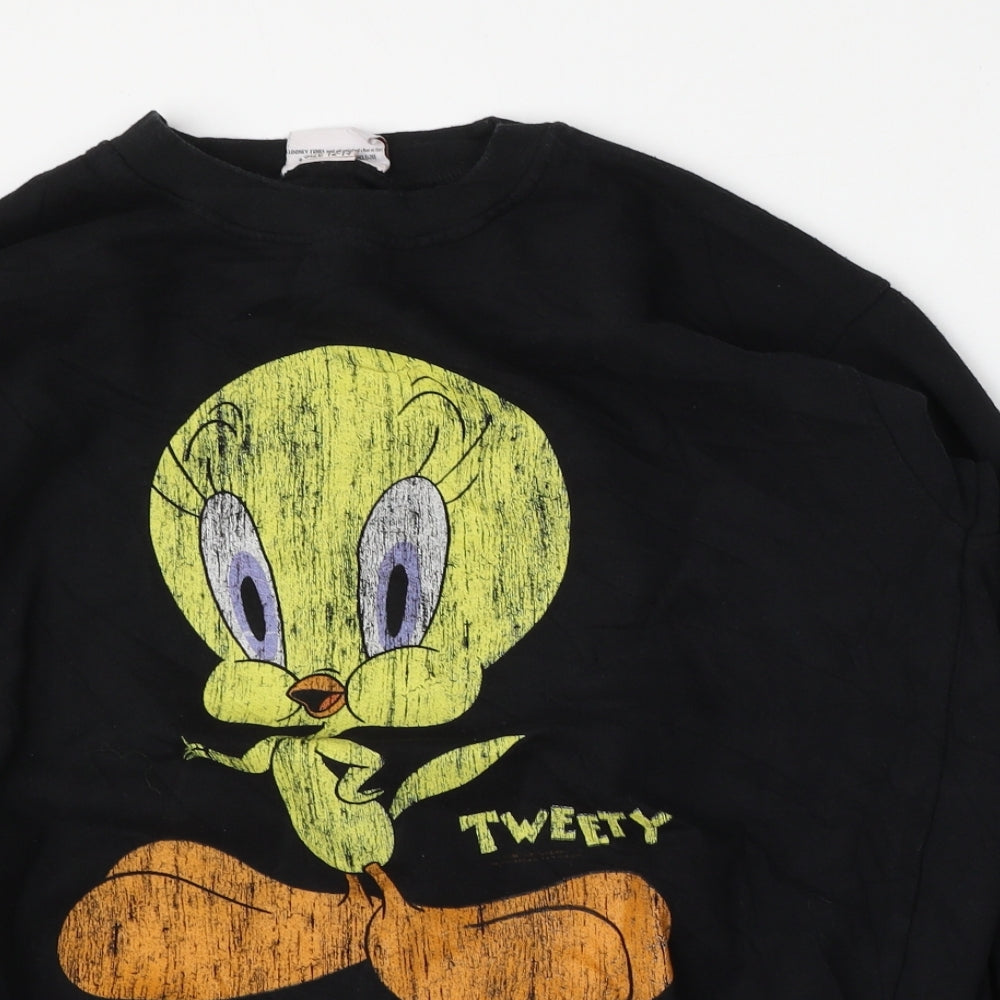 Womens UK Size 12 Looney Toons Black Pullover Sweatshirt
