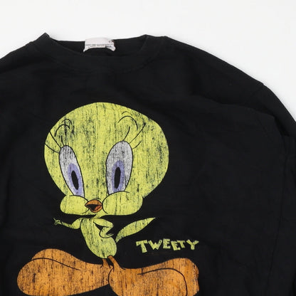 Womens UK Size 12 Looney Toons Black Pullover Sweatshirt