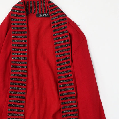 Womens UK Size L Classic Red Cardigan Jumper