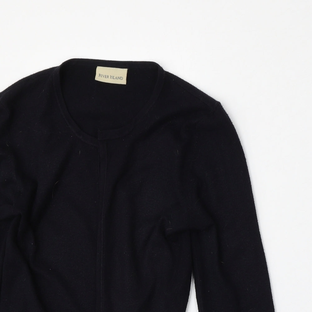 Womens UK Size S River Island Black Cardigan Jumper