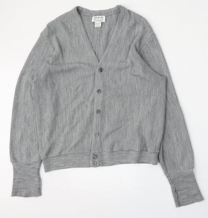Arrow Tournament Womens Grey V-Neck  Acrylic Cardigan Jumper Size L