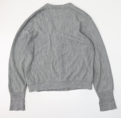 Arrow Tournament Womens Grey V-Neck  Acrylic Cardigan Jumper Size L