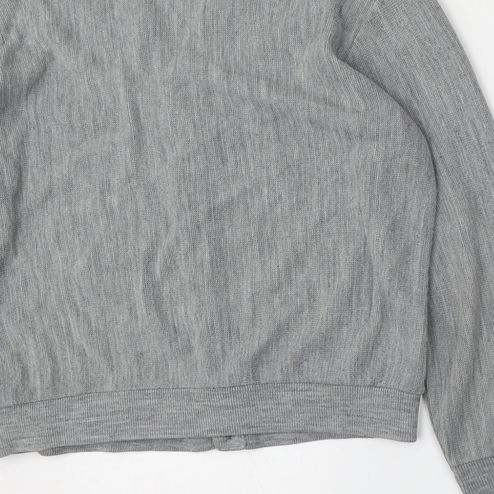 Arrow Tournament Womens Grey V-Neck  Acrylic Cardigan Jumper Size L