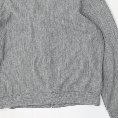 Arrow Tournament Womens Grey V-Neck  Acrylic Cardigan Jumper Size L