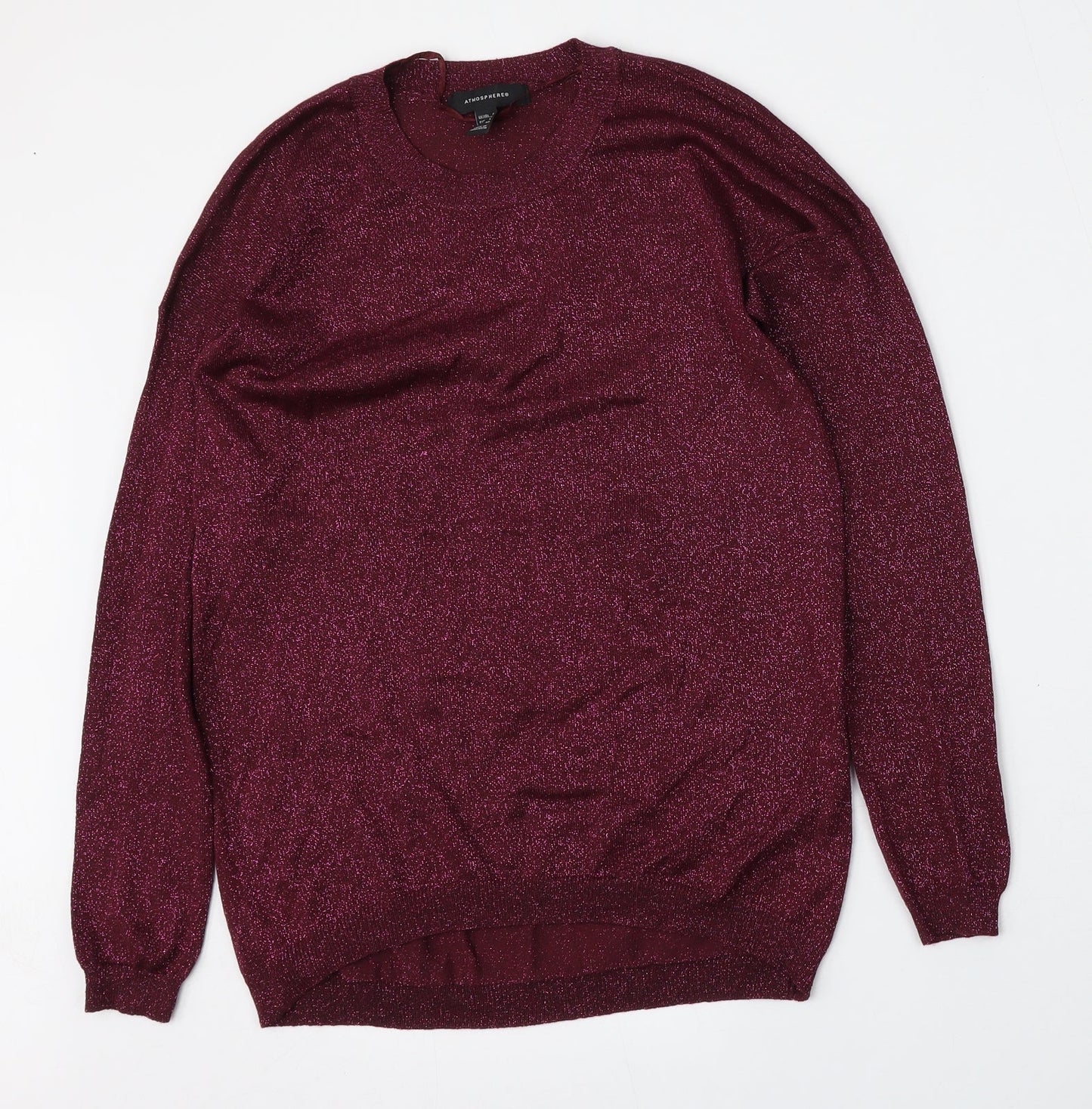 Atmosphere Womens Purple Round Neck  Viscose Pullover Jumper Size 8