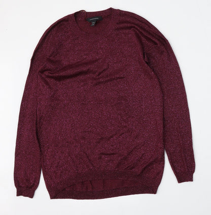 Atmosphere Womens Purple Round Neck  Viscose Pullover Jumper Size 8