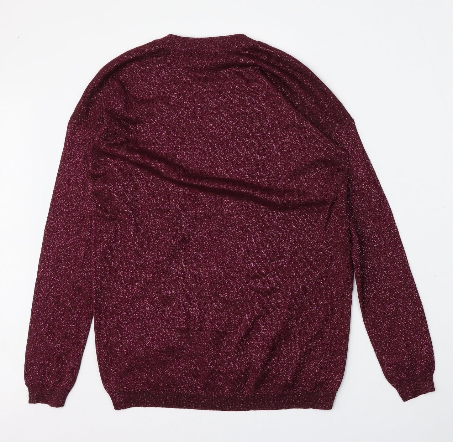 Atmosphere Womens Purple Round Neck  Viscose Pullover Jumper Size 8