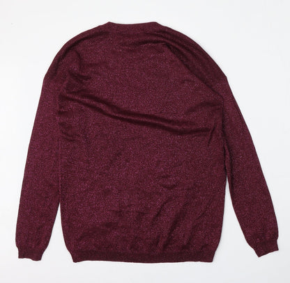 Atmosphere Womens Purple Round Neck  Viscose Pullover Jumper Size 8