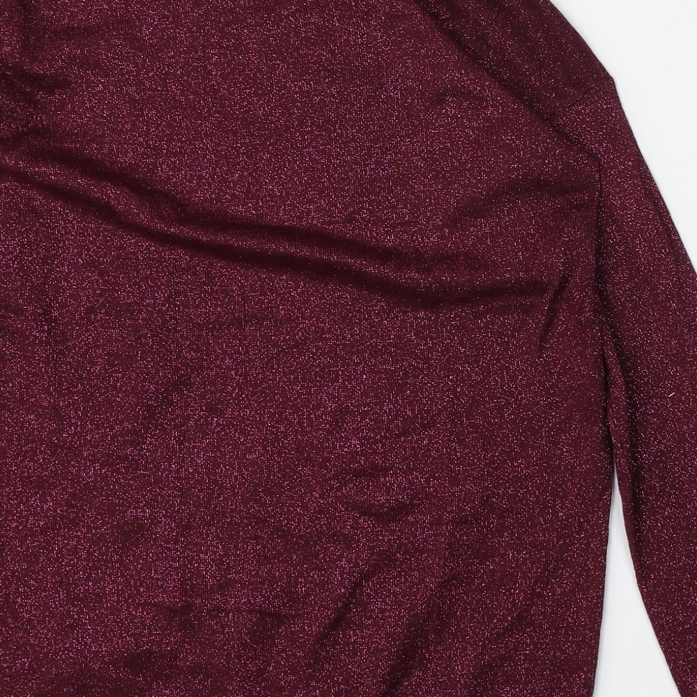 Atmosphere Womens Purple Round Neck  Viscose Pullover Jumper Size 8