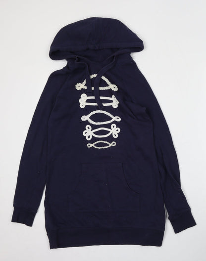 New Look Womens Blue  Cotton Pullover Hoodie Size 10