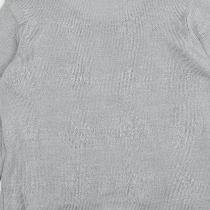 Womens UK Size M Classic Grey Cardigan Jumper