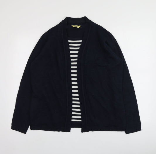 Classics Womens Blue V-Neck Plaid Acrylic Pullover Jumper Size 16