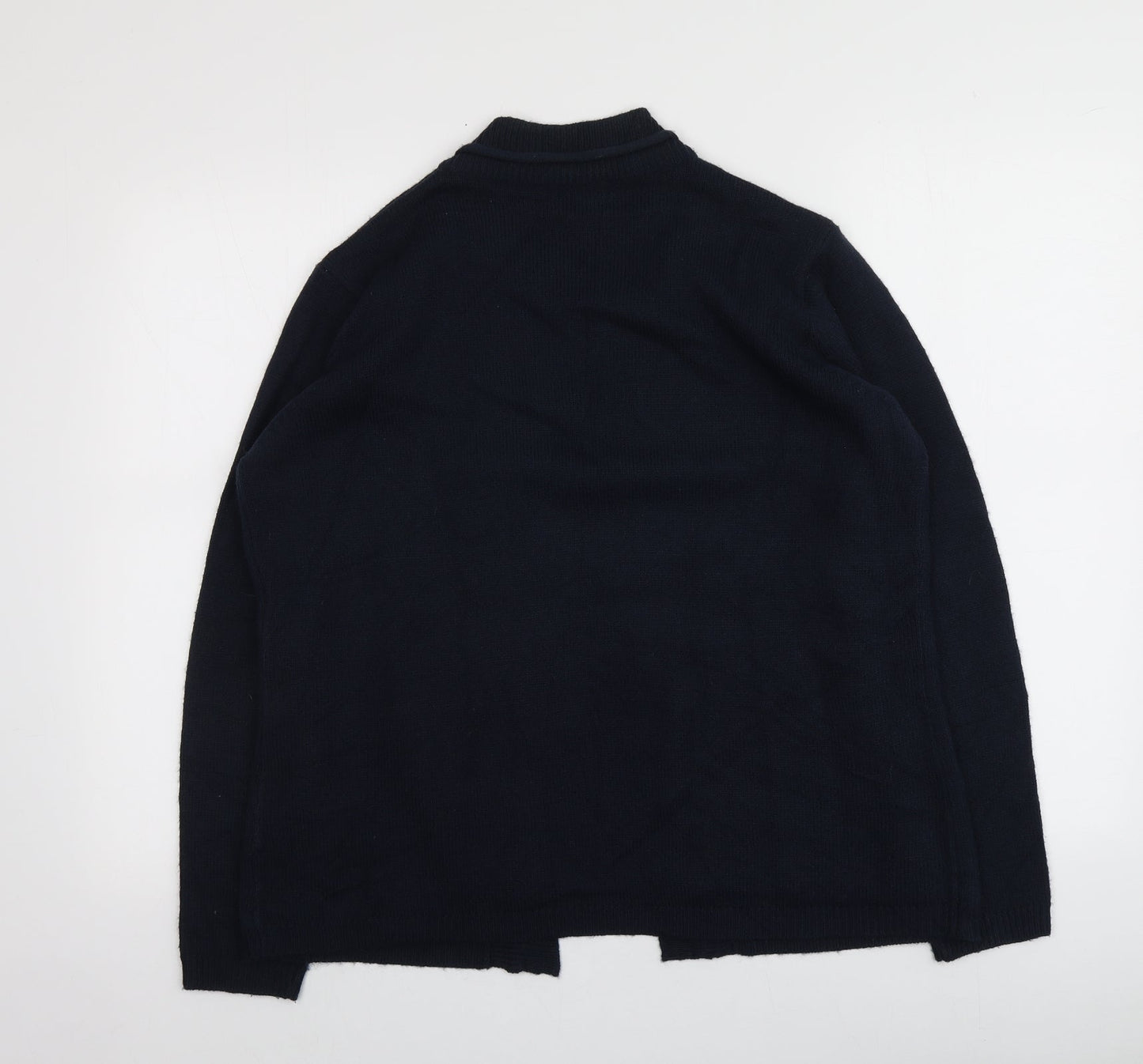 Classics Womens Blue V-Neck Plaid Acrylic Pullover Jumper Size 16