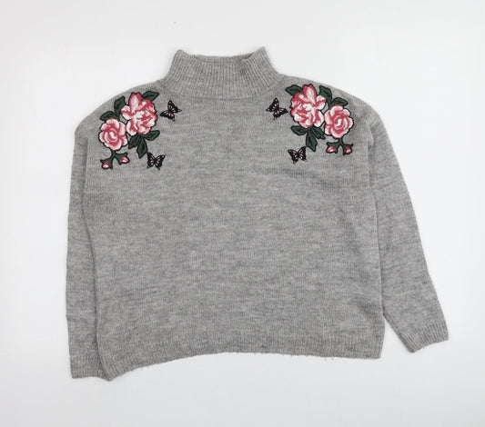 Womens UK Size S New Look Grey Pullover Jumper