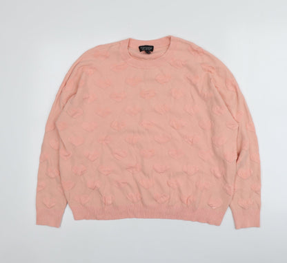 Womens UK Size 10 Topshop Pink Pullover Jumper