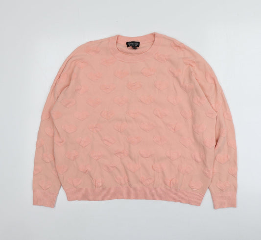Womens UK Size 10 Topshop Pink Pullover Jumper