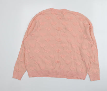 Womens UK Size 10 Topshop Pink Pullover Jumper