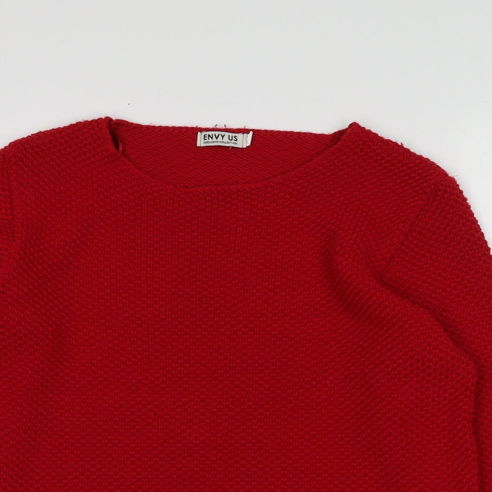 Womens UK Size L ENVY US Red Pullover Jumper