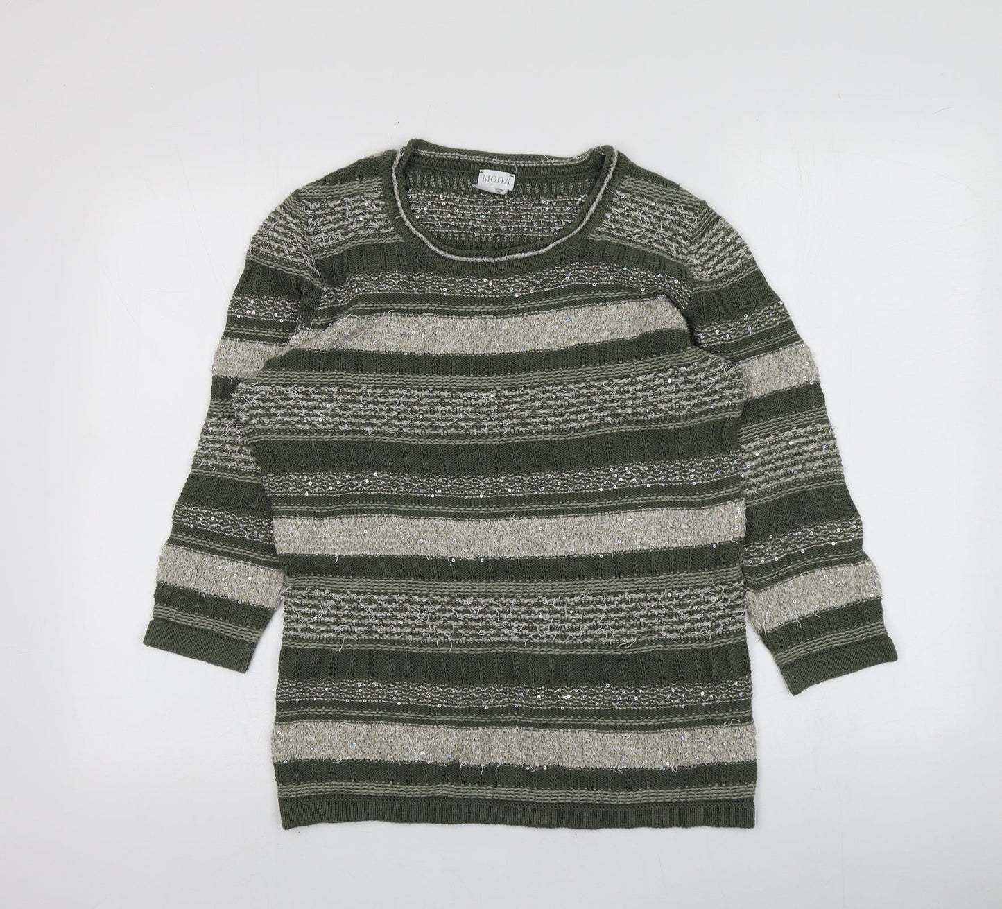 Womens UK Size 14 MONA Green Pullover Jumper