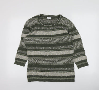 Womens UK Size 14 MONA Green Pullover Jumper