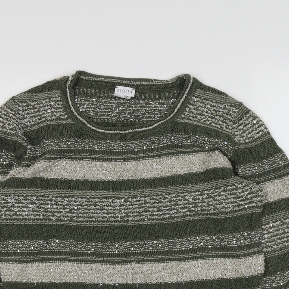 Womens UK Size 14 MONA Green Pullover Jumper