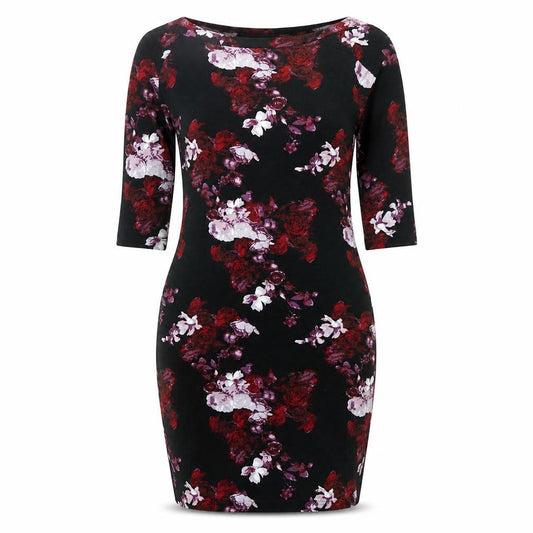 Atmosphere Womens Multicoloured Floral Cotton Bodycon  Size 10  Boat Neck