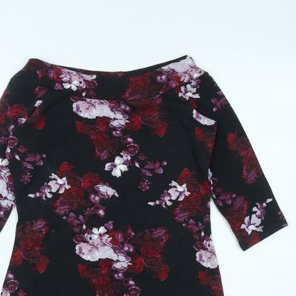 Atmosphere Womens Multicoloured Floral Cotton Bodycon  Size 10  Boat Neck