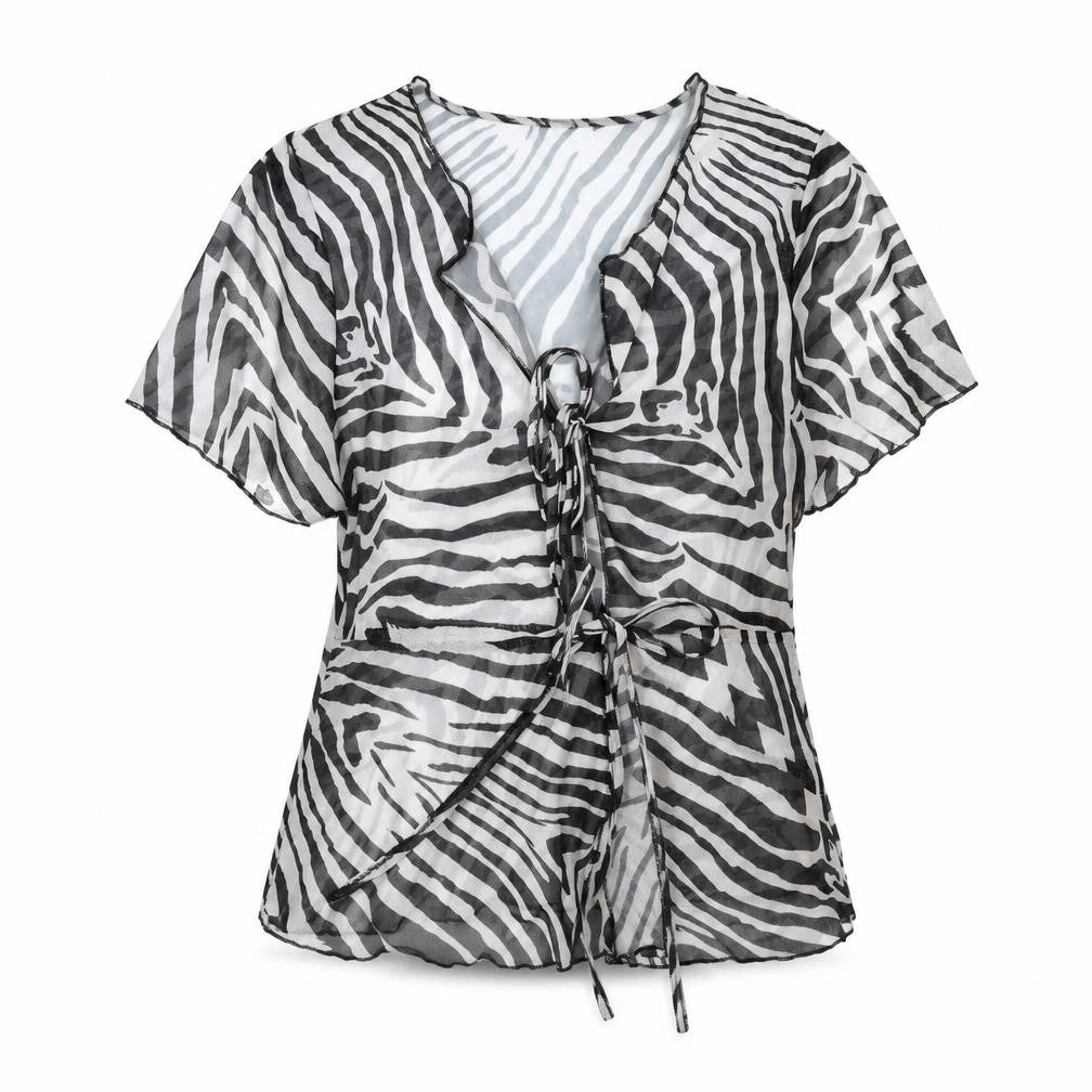 Womens UK Size XL SheIn Multicoloured Wrap Blouse