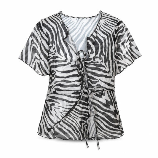 Womens UK Size XL SheIn Multicoloured Wrap Blouse