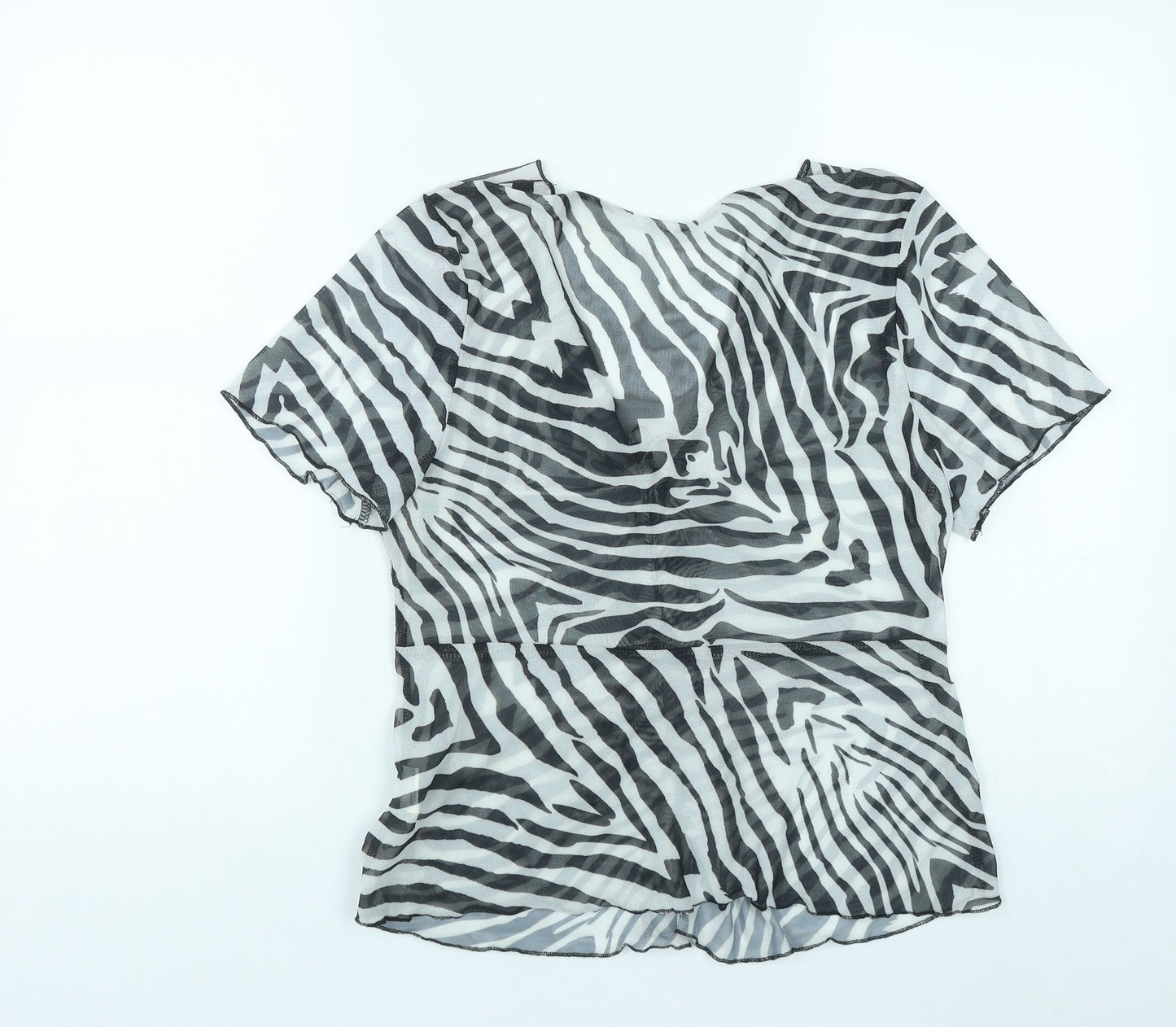 SheIn Womens Multicoloured Geometric Polyester Wrap Blouse Size XL V-Neck