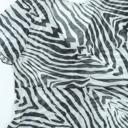 SheIn Womens Multicoloured Geometric Polyester Wrap Blouse Size XL V-Neck