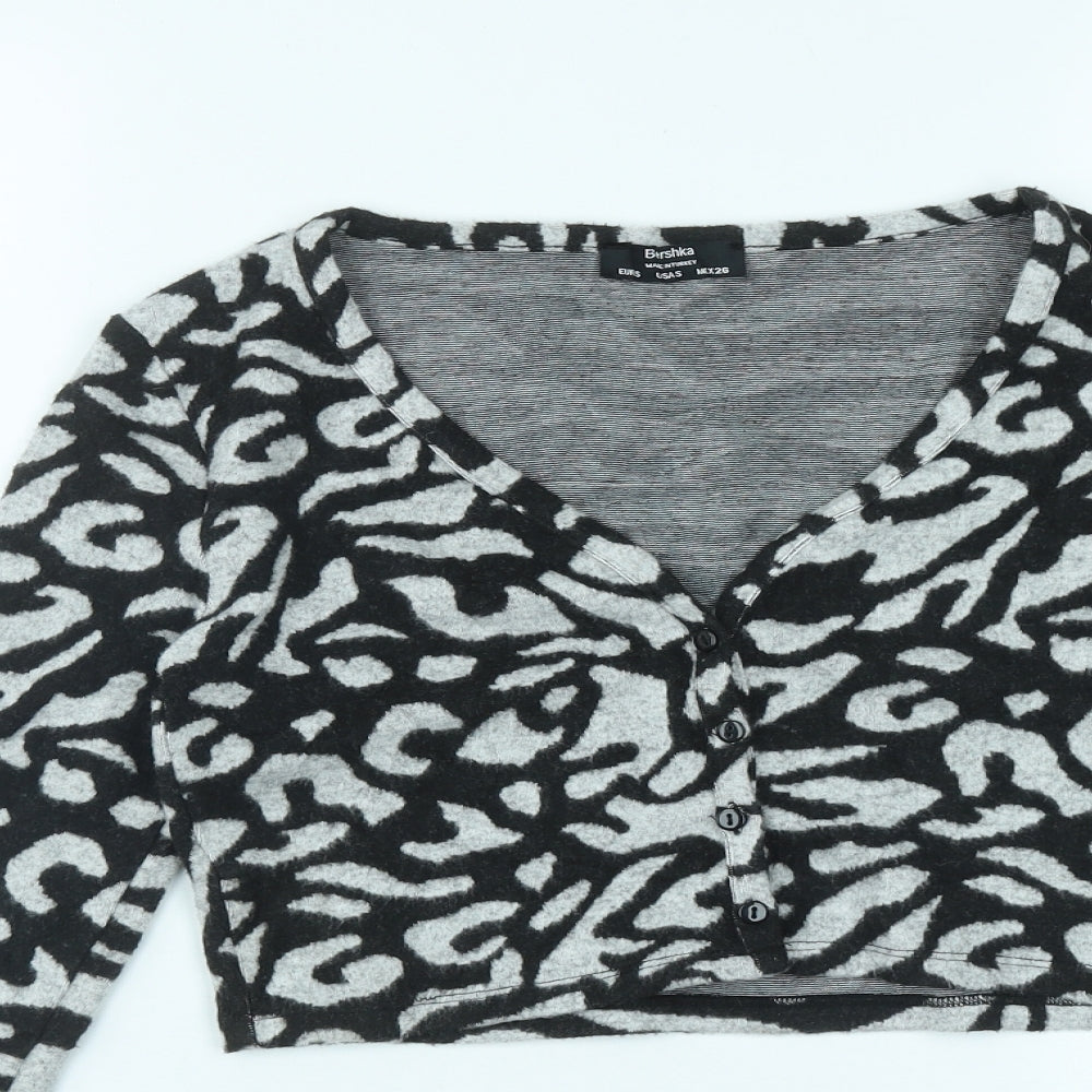 Womens UK Size S Bershka Black Cardigan Jumper