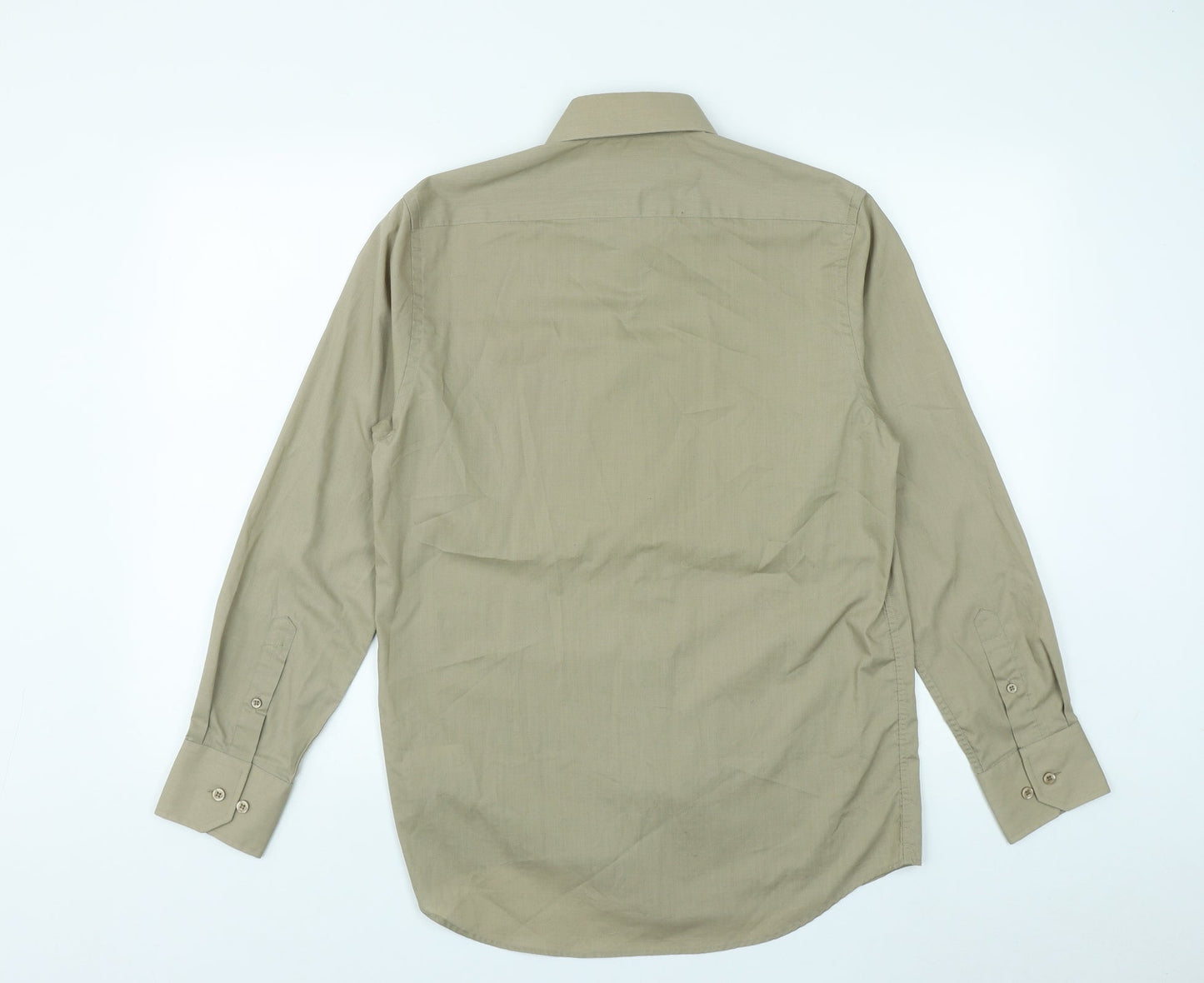 Mens UK Size 14.5 Burton Brown  Button-Up Long Sleeve Casual Shirt