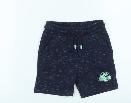 F&F  Boys Blue  Cotton Cropped Trousers Size 18-24 Months  Drawstring - Jurassic World