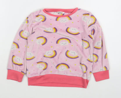 M&Co Girls Pink Geometric Polyester Top Pyjama Top Size 3-4 Years  Pullover