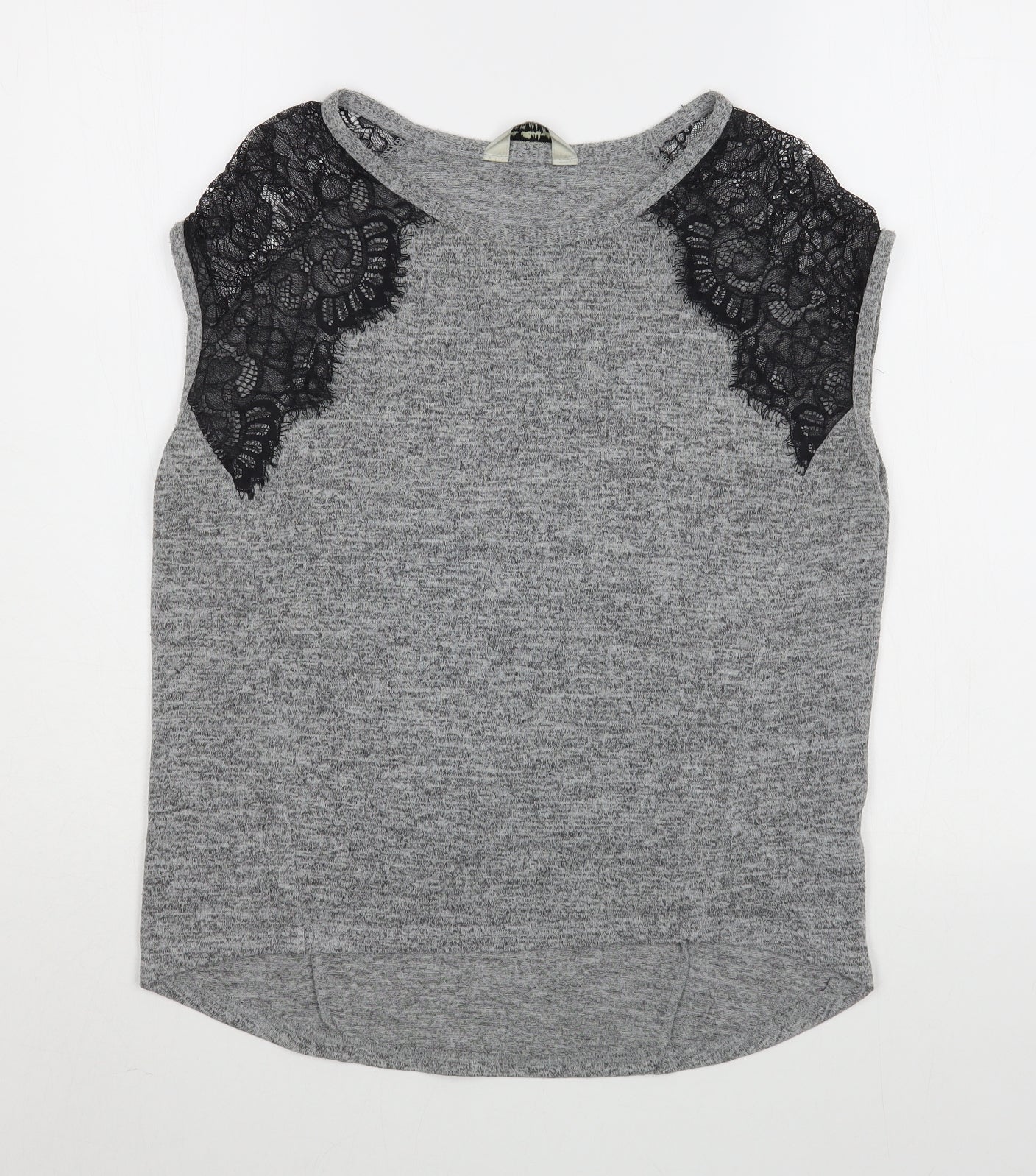 Womens UK Size 6 Miss Selfridge Grey Basic T-Shirt