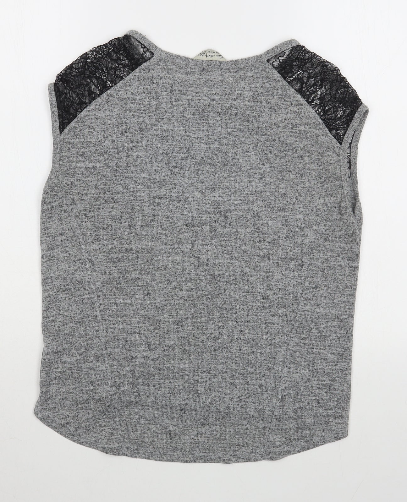 Womens UK Size 6 Miss Selfridge Grey Basic T-Shirt