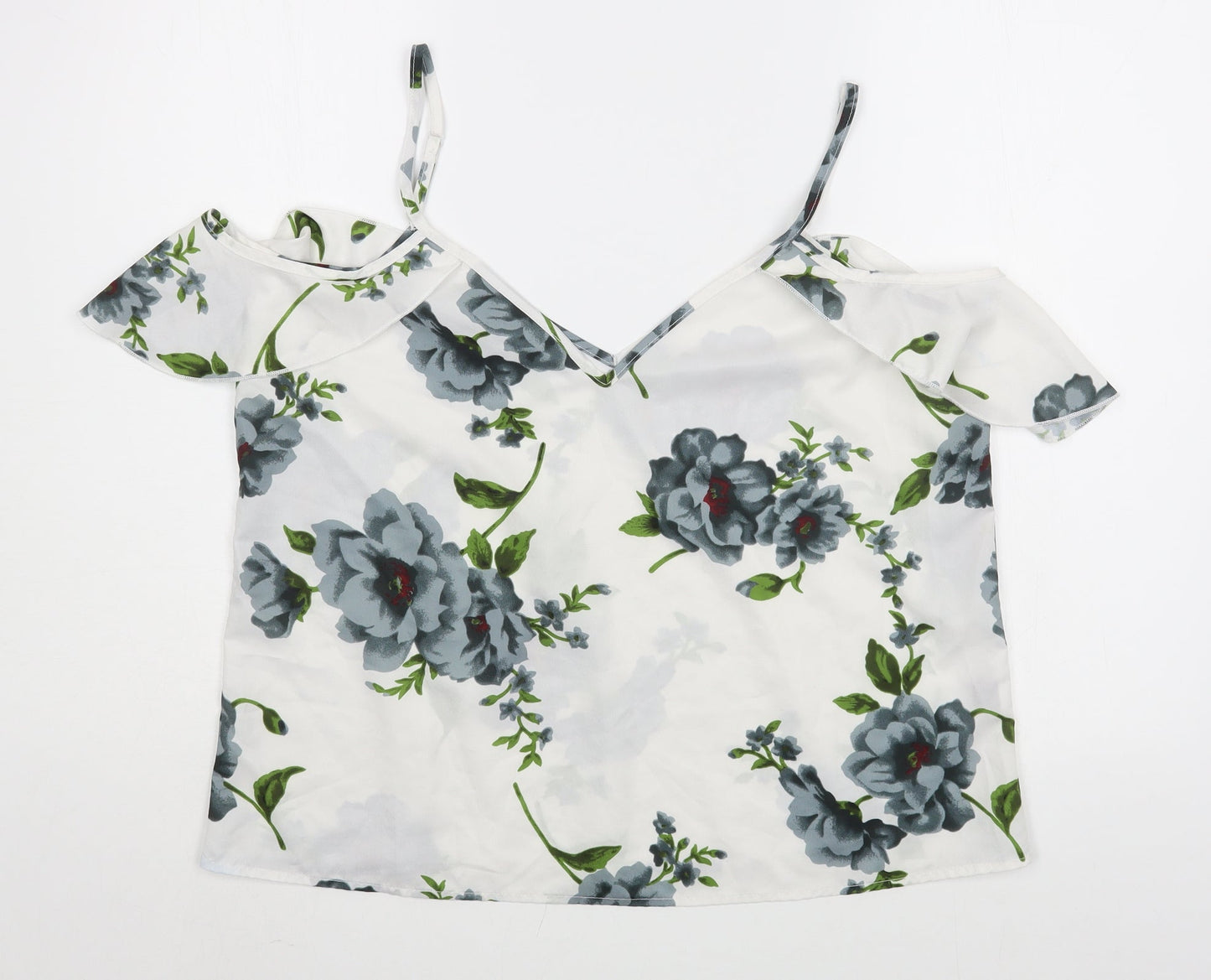 Womens UK Size L Preworn White Basic Blouse