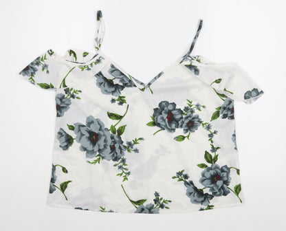 Womens UK Size L Preworn White Basic Blouse