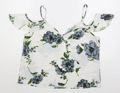 Womens UK Size L Preworn White Basic Blouse