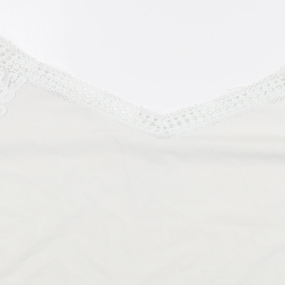 Womens UK Size L Preworn White Basic Blouse
