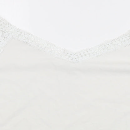 Womens UK Size L Preworn White Basic Blouse