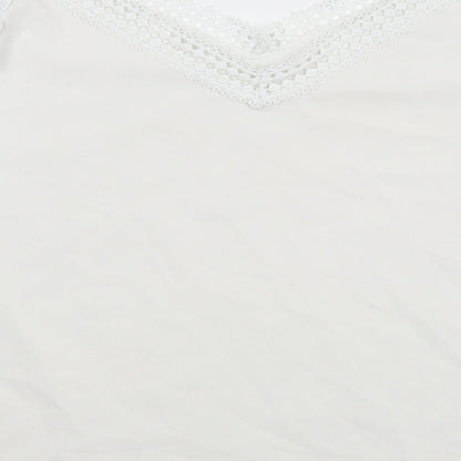 Womens UK Size L Preworn White Basic Blouse