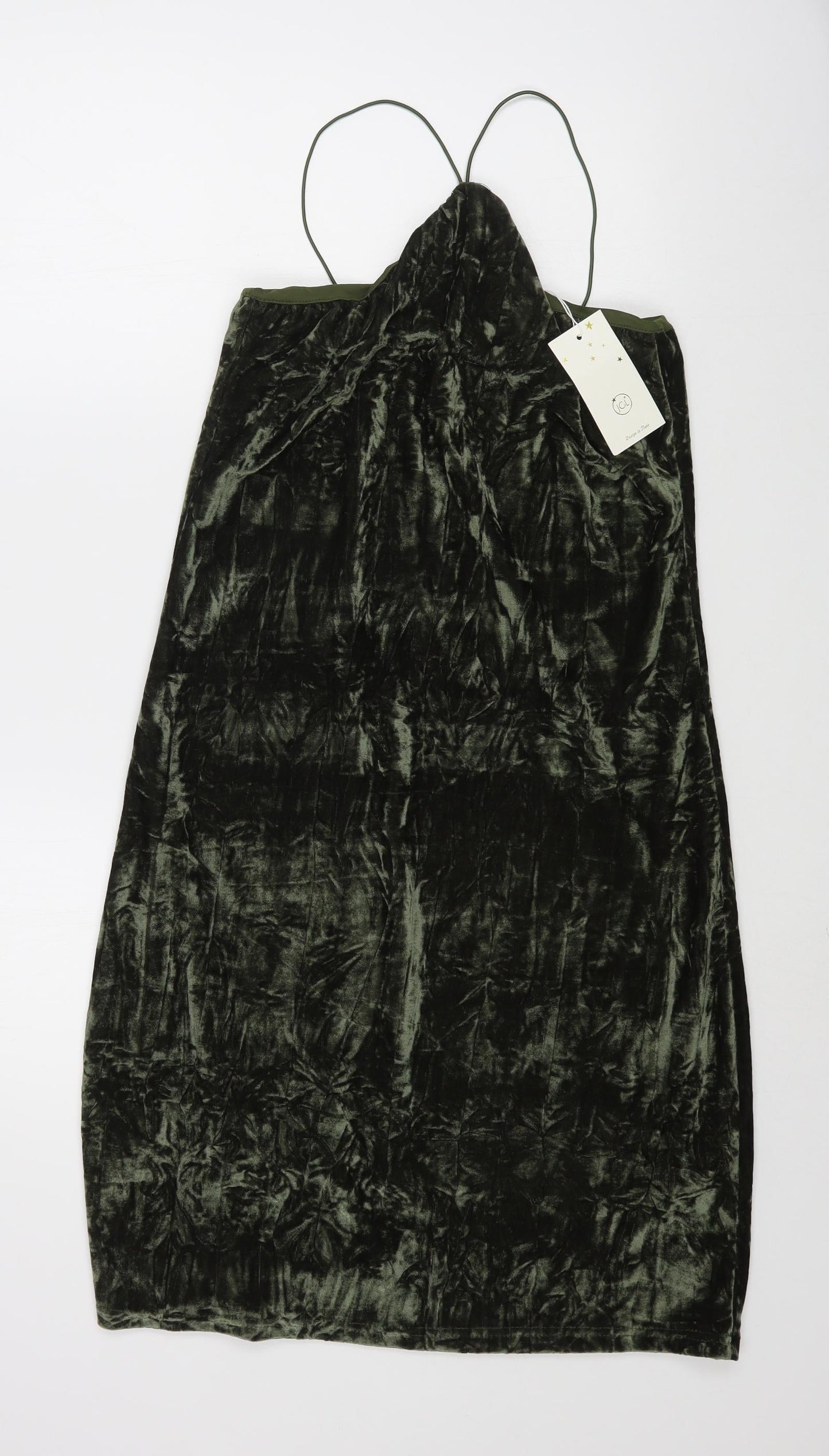 JCL Womens Green  Polyester A-Line  Size M  Halter Pullover