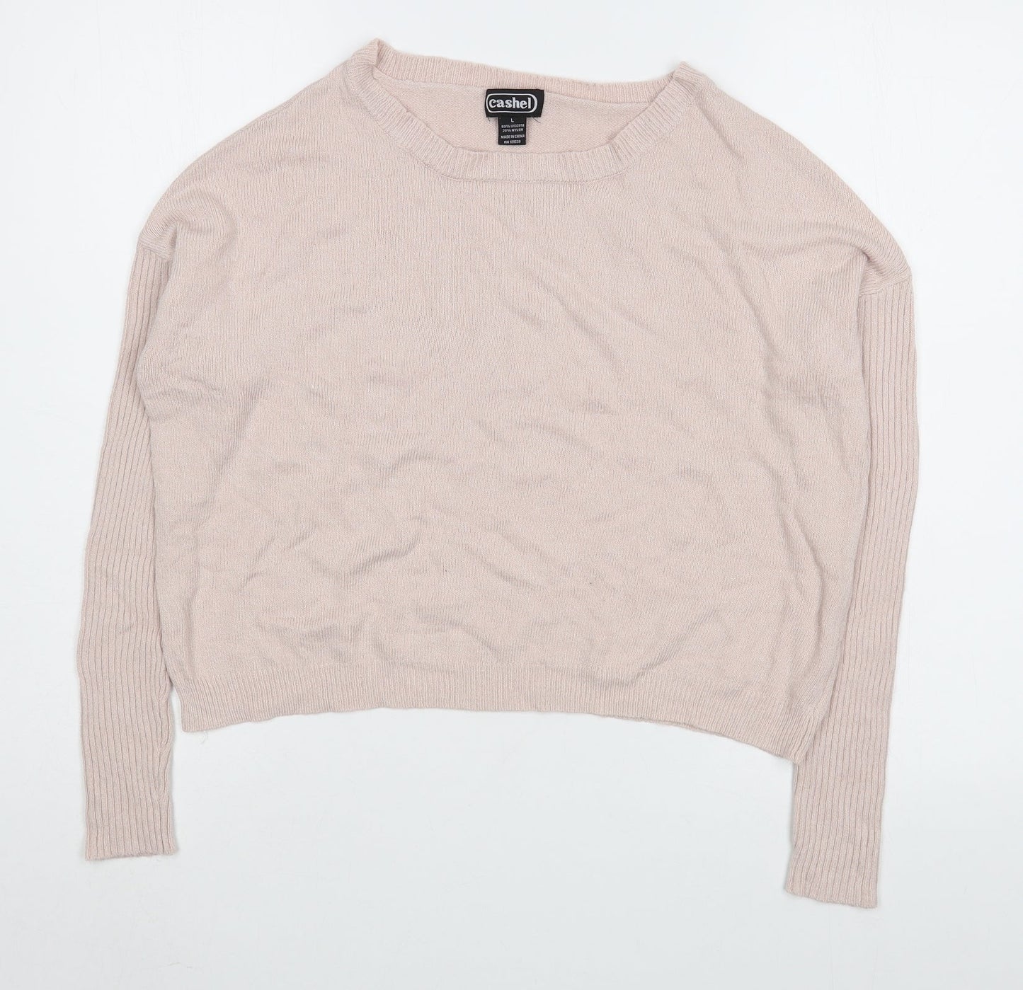 Womens UK Size L Cashel Pink Pullover Jumper