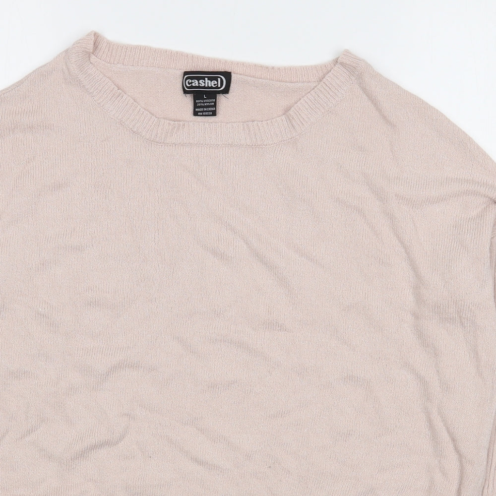 Womens UK Size L Cashel Pink Pullover Jumper
